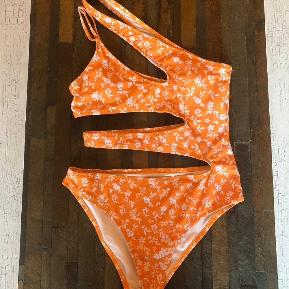 Orange Cupshe One Piece Swim Suit